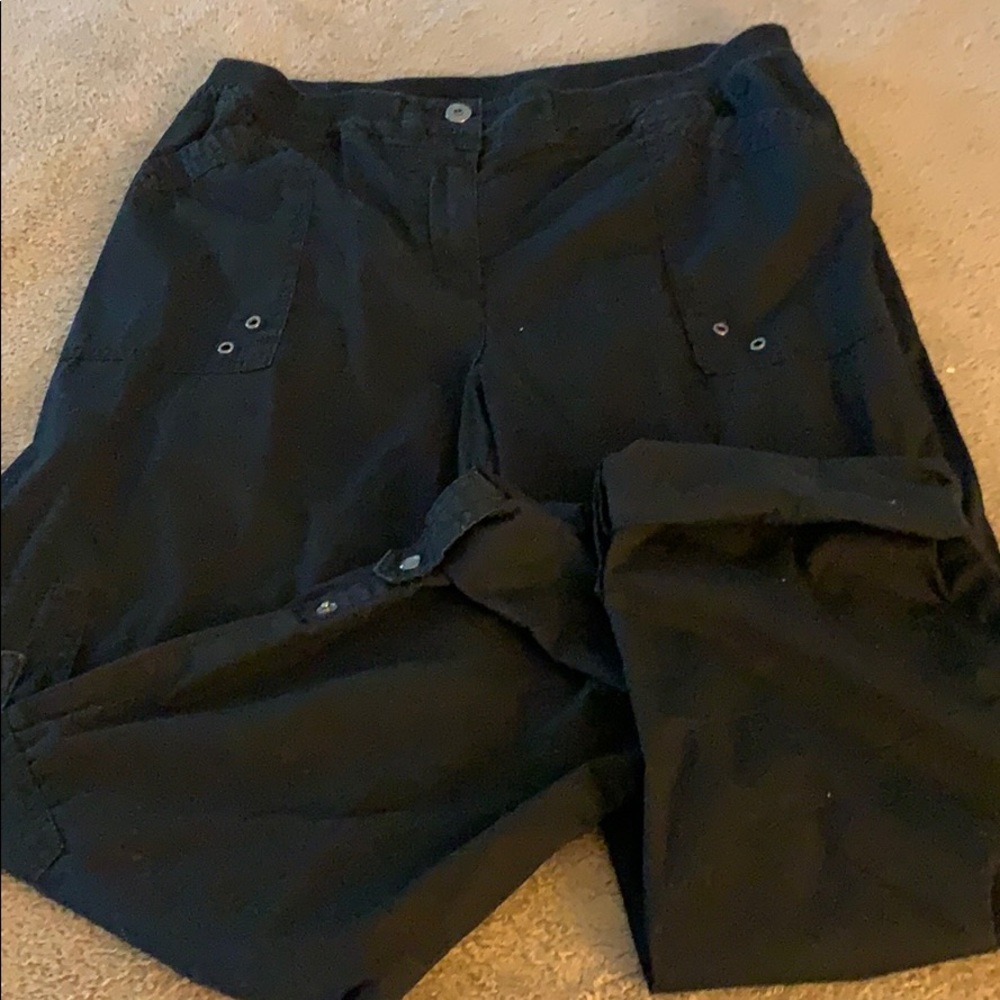 Chicos’s Black cargo style ankle pants